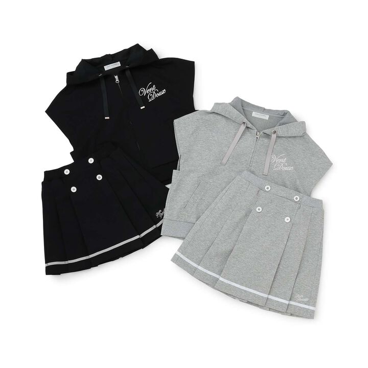 [Cool Touch] French Sleeve Parka Outfit Set,Top gray, medium image number 4