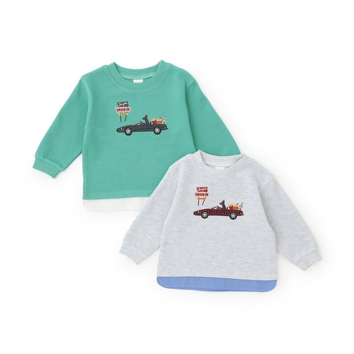 Drive Appliqu&eacute; Double-Face Long-Sleeve T-Shirt,Smoke white, medium image number 6