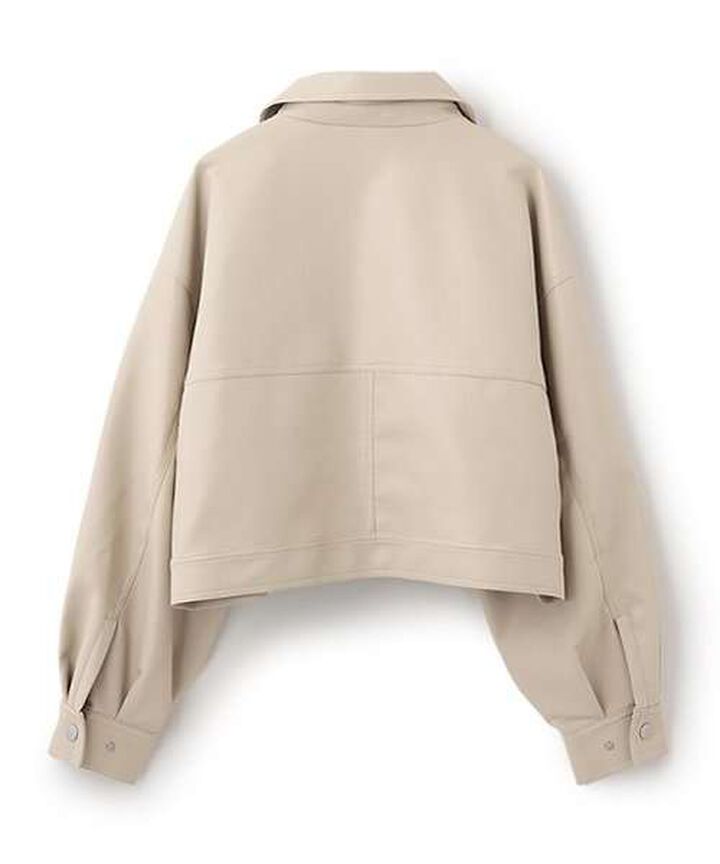 Compact Leather Jacket,Ivory, medium image number 12