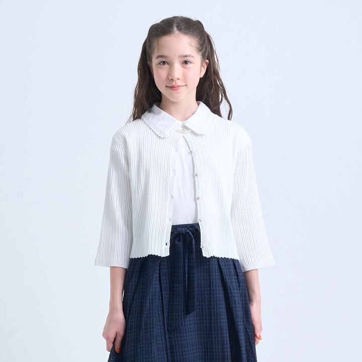 7-Sleeve Cardigan,Off white, medium image number 0