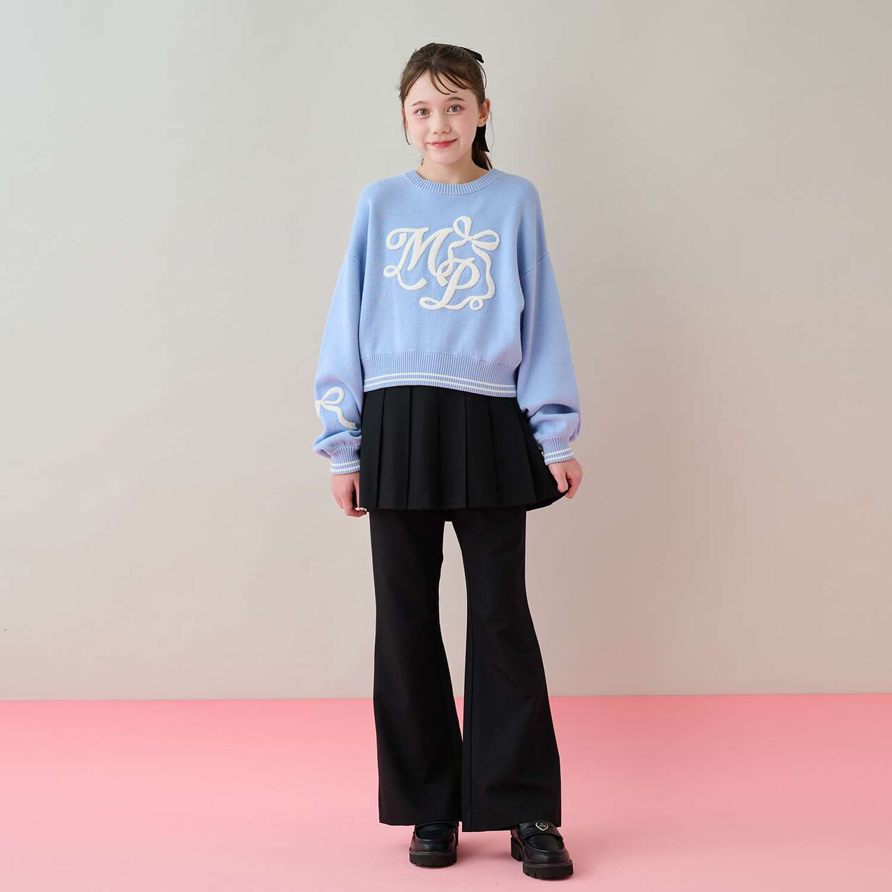 Logo Jacquard Embroidery Knitwear,Light blue, large image number 13