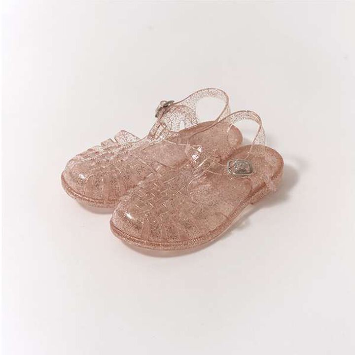 Clear Lamé Rubber Sandals,Silver, medium image number 3