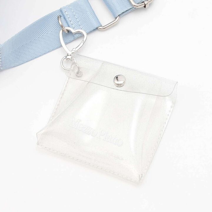 Sparkling Ribbon Shoulder Bag with Pouch,Light blue, medium image number 2