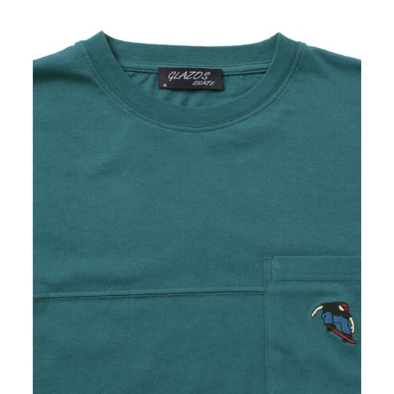 Big Short Sleeve T-Shirt with Pocket Embroidery,White, large image number 14