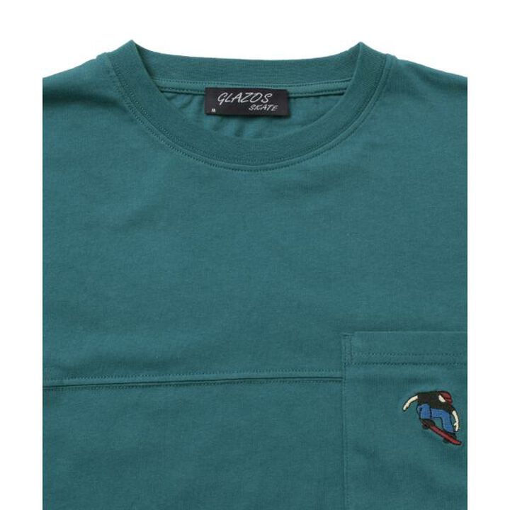 Big Short Sleeve T-Shirt with Pocket Embroidery,White, medium image number 14