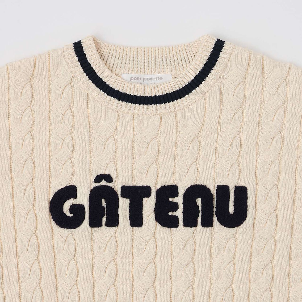 Sagara Logo Cable Knitwear[Available in 130cm],Sax blue, large image number 3