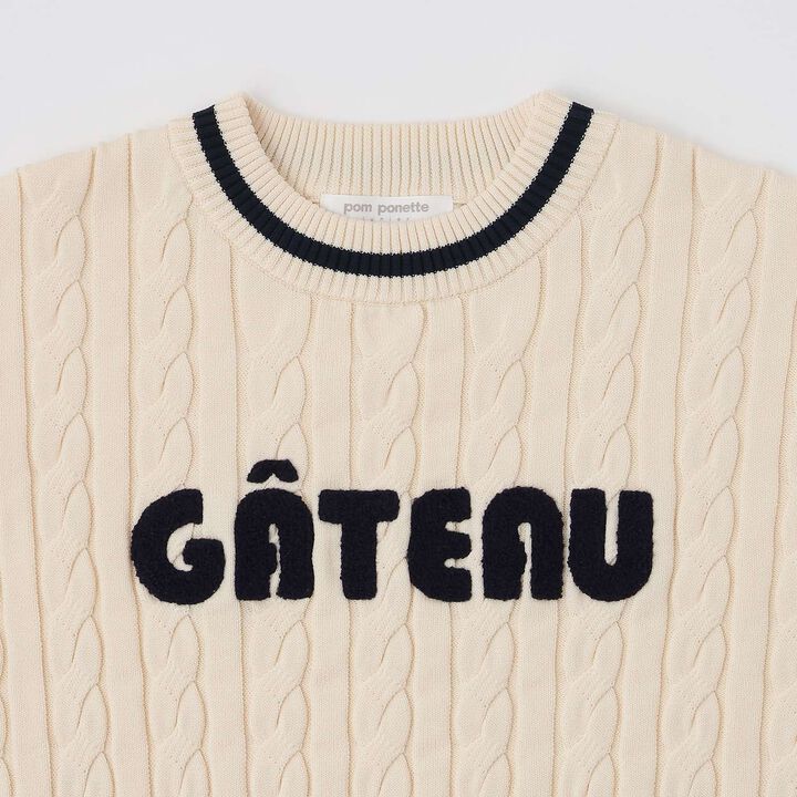 Sagara Logo Cable Knitwear[Available in 130cm],Sax blue, medium image number 3