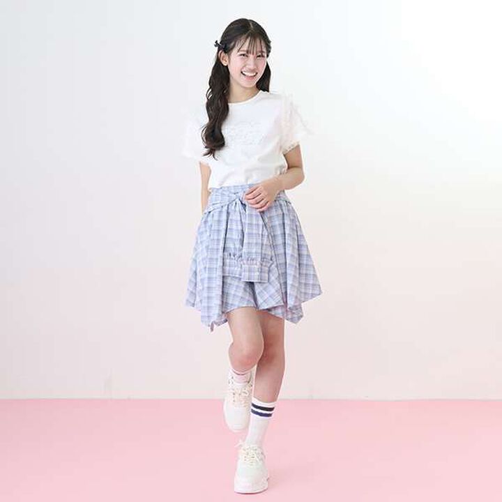 Knot Shirt Style Skirt with Shorts,Light gray, medium image number 10