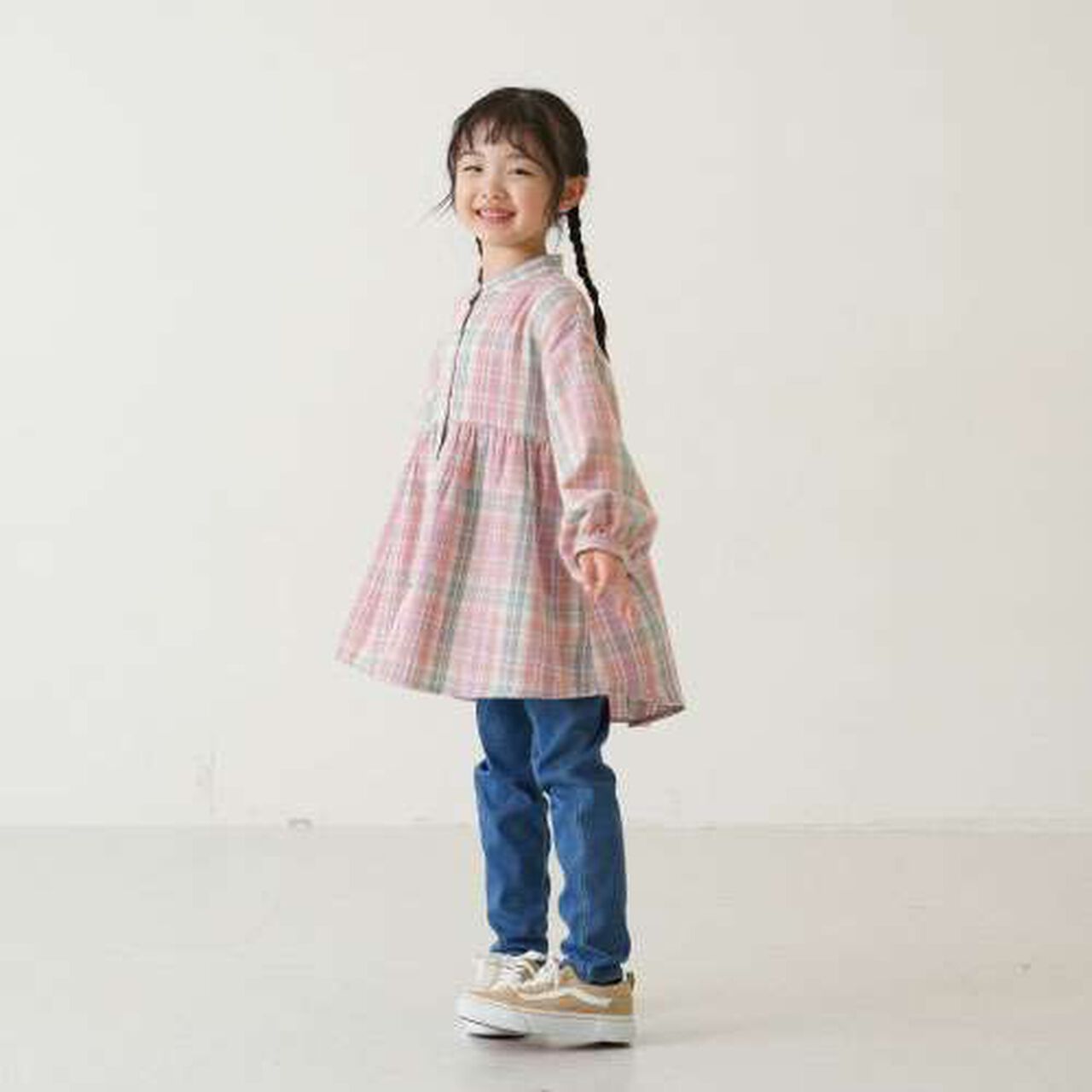 Checkered Stand Tunic,Blue, large image number 12