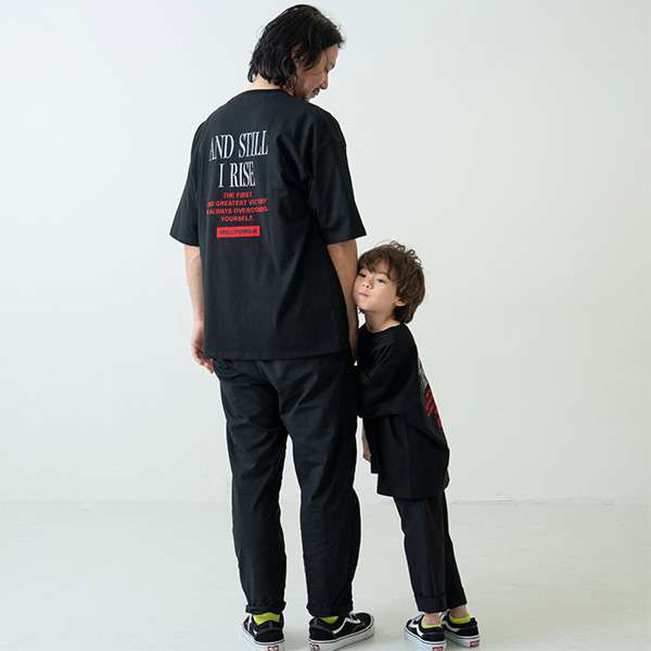 [100% Cotton Matching with Dad] Kids Logo Embroidery Big Half T-Shirt,Smoke white, large image number 6