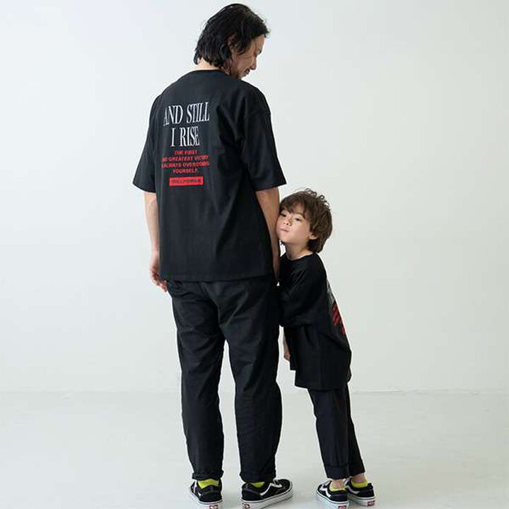 [100% Cotton Matching with Dad] Kids Logo Embroidery Big Half T-Shirt,Smoke white, medium image number 6