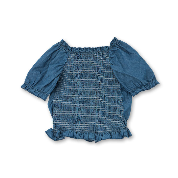 Lace-up Off-Shoulder Blouse,Gray, medium image number 1