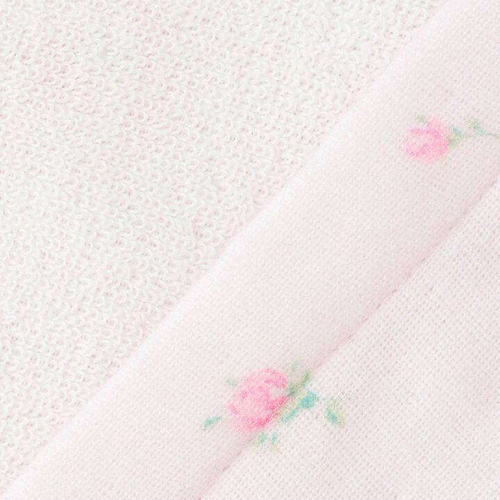 [Box Included] Rose Pattern Gauze Towel, Bath Poncho, and Handkerchief Set,Light pink, medium image number 6