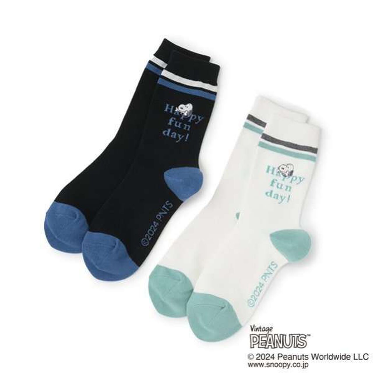 [Made in Japan] [PEANUTS] Striped Crew Socks,Off white, large image number 5