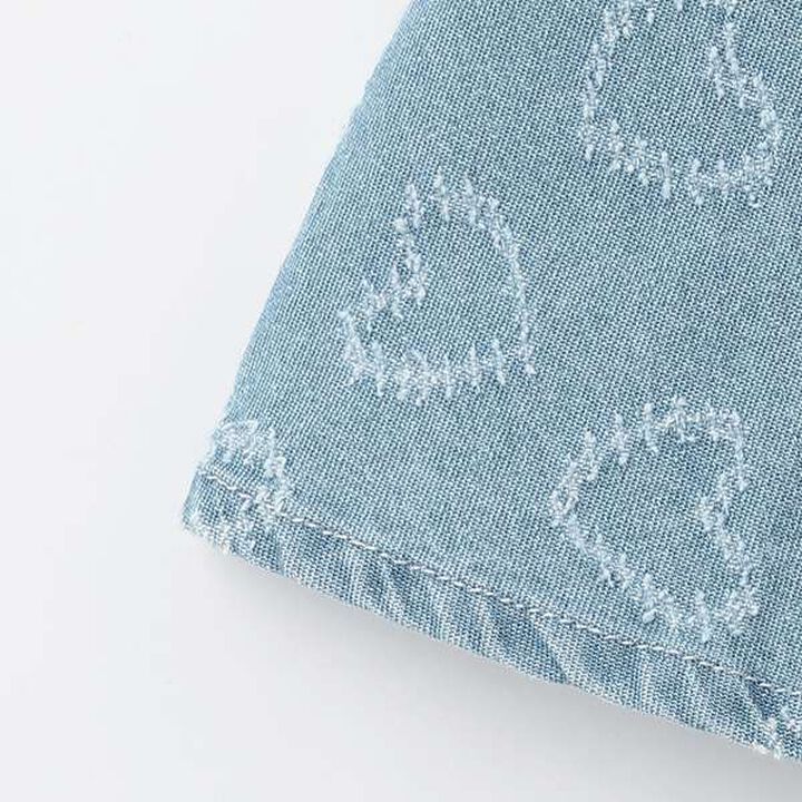 Heart Pattern Denim Jumper Skirt,Sax blue, medium image number 9