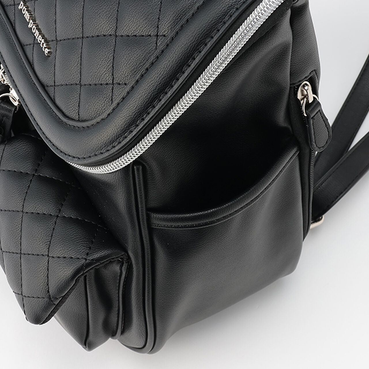 Bucket Backpack with Ribbon Charm,Black, large image number 7