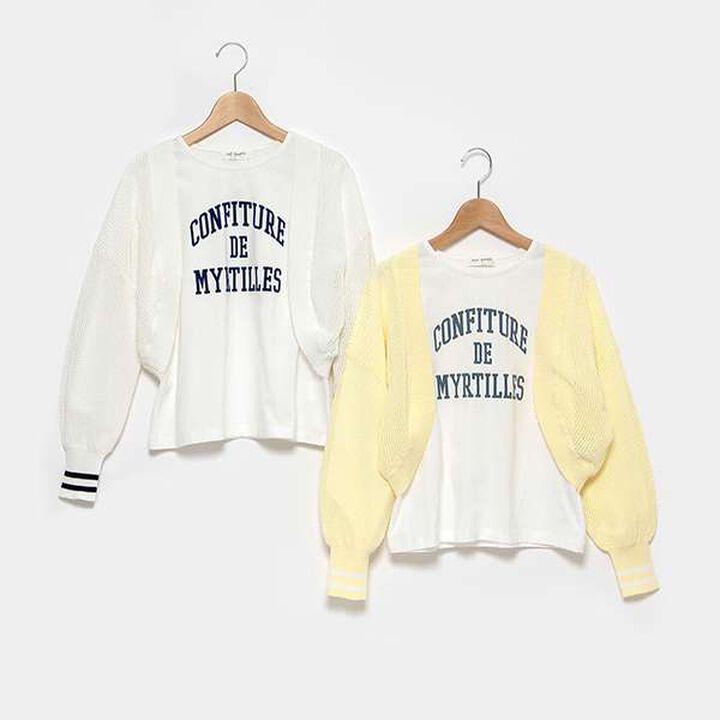 Mesh Bolero T-Shirt Set,Yellow, medium image number 5