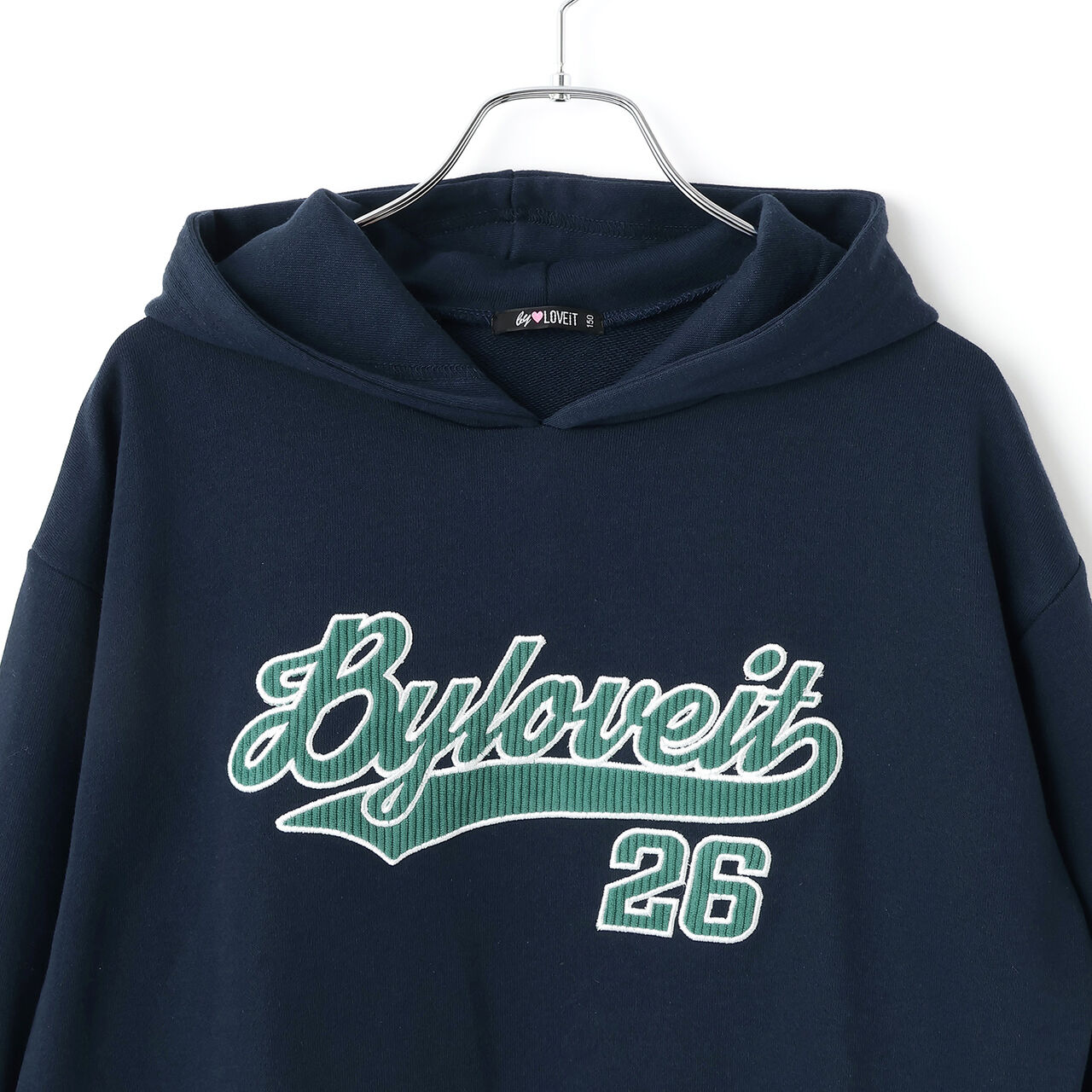 Appliqué Hoodie,Charcoal gray, large image number 10