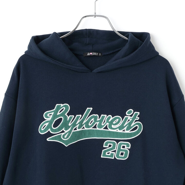 Appliqué Hoodie,Charcoal gray, medium image number 10