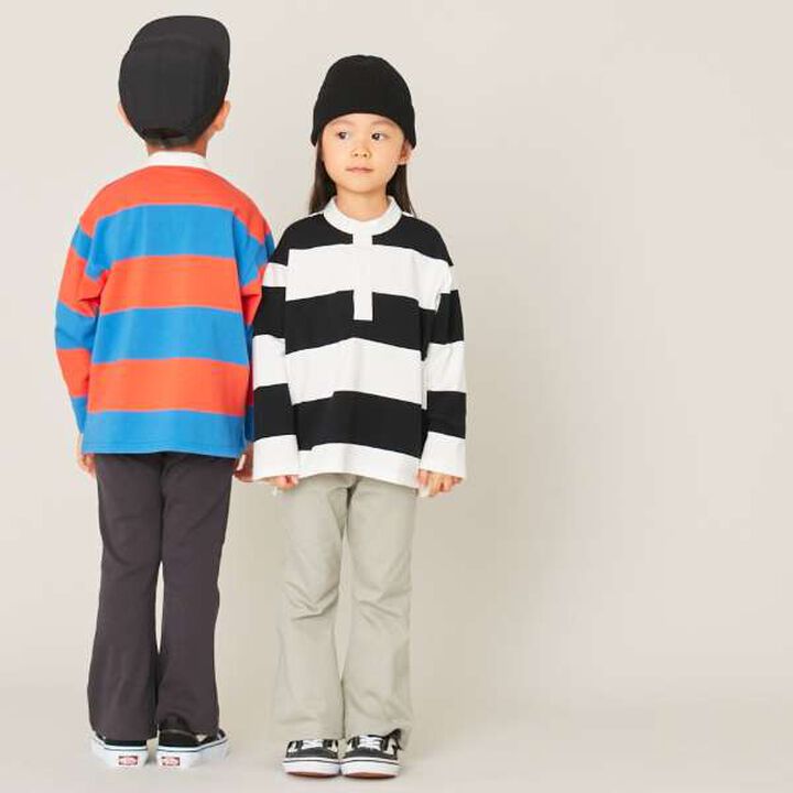 Stand Collar Rugby Long-Sleeve Shirt,Black, medium image number 3