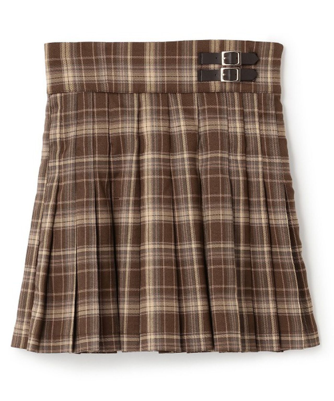 Double Belt Pleated Skirt,Multi color, large image number 6