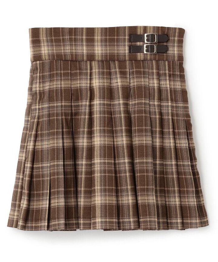 Double Belt Pleated Skirt,Multi color, medium image number 6