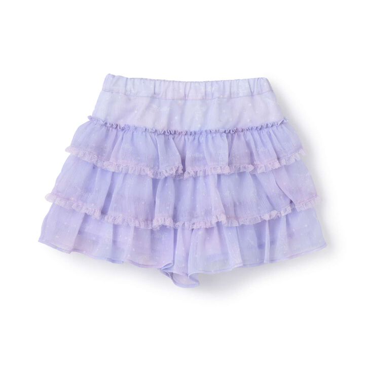 Zodiac Pattern Tiered Culotte Skirt,Navy, medium image number 9