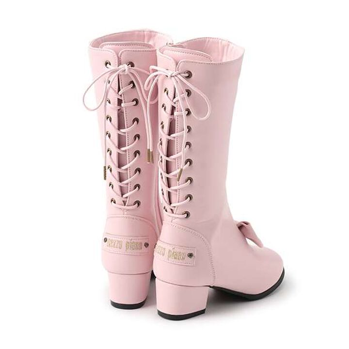 Lace-Up Back Long Boots,Black, medium image number 7