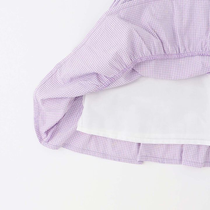 Pre-Dyed Check Foam Print Tiered One-Piece,Lavender, medium image number 5