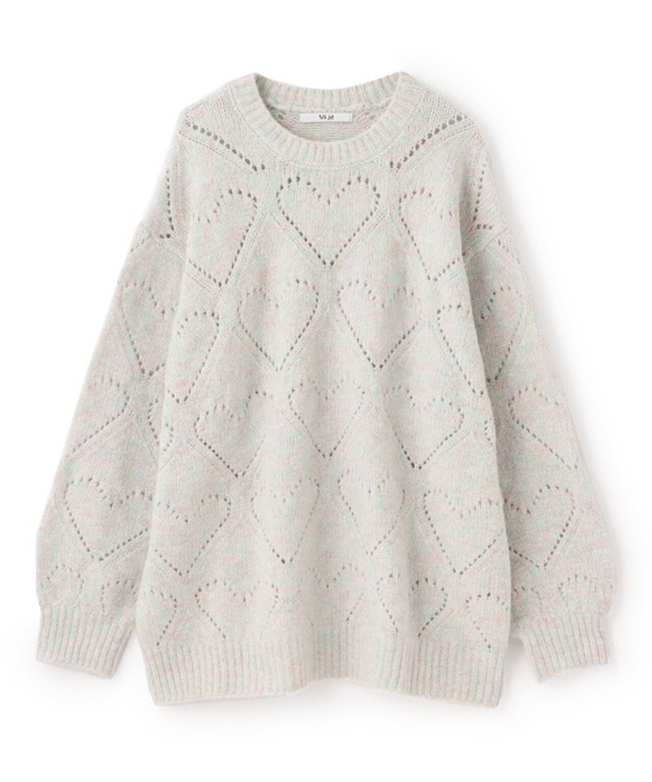 Heart Knit Mix Loose Knitwear [Korean Fashion],Red, large image number 4