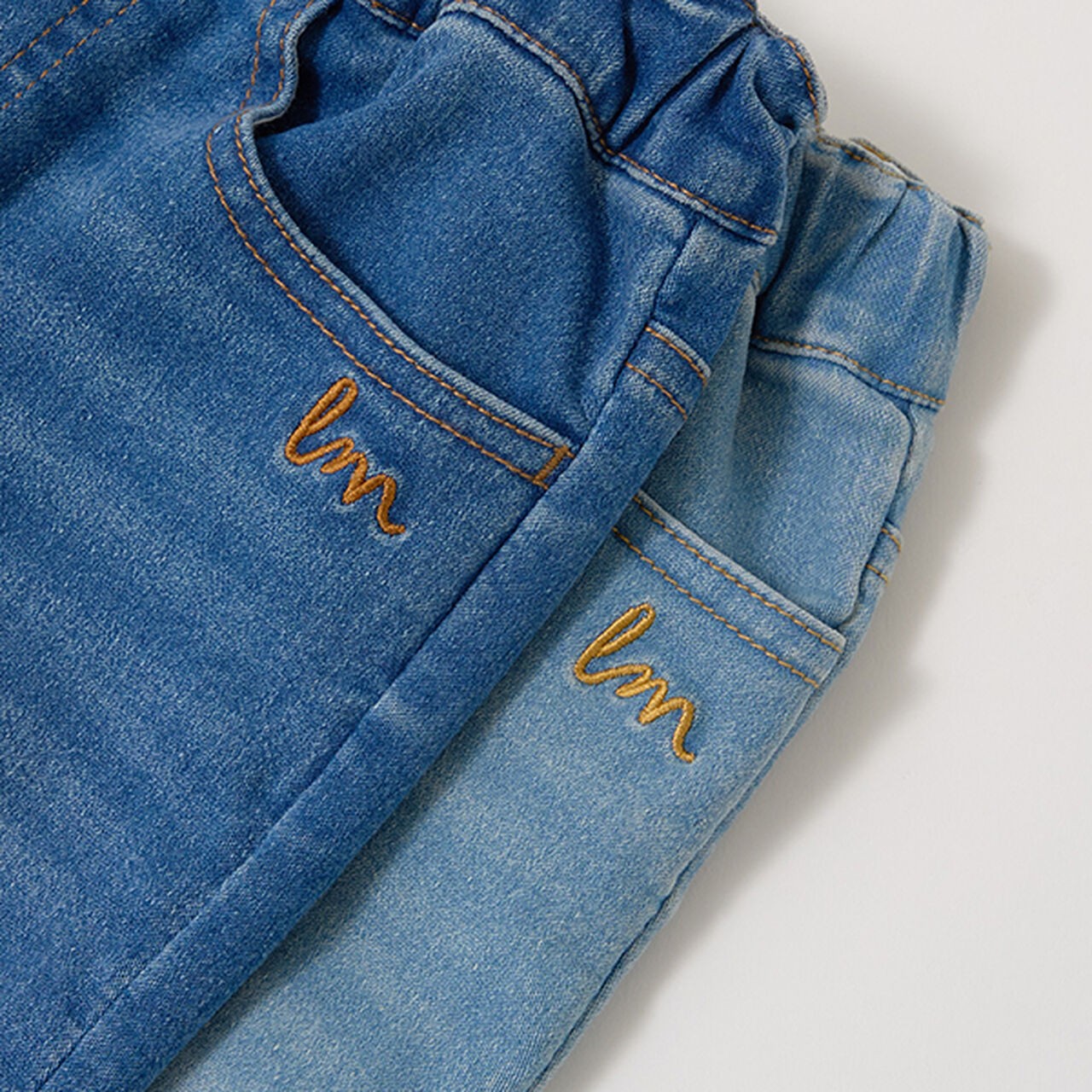 Beautiful Silhouette Stretch Flare Denim Pants,Sax blue, large image number 16