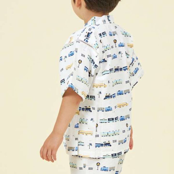 KP Boy Train Print Jinbei,White, medium image number 11