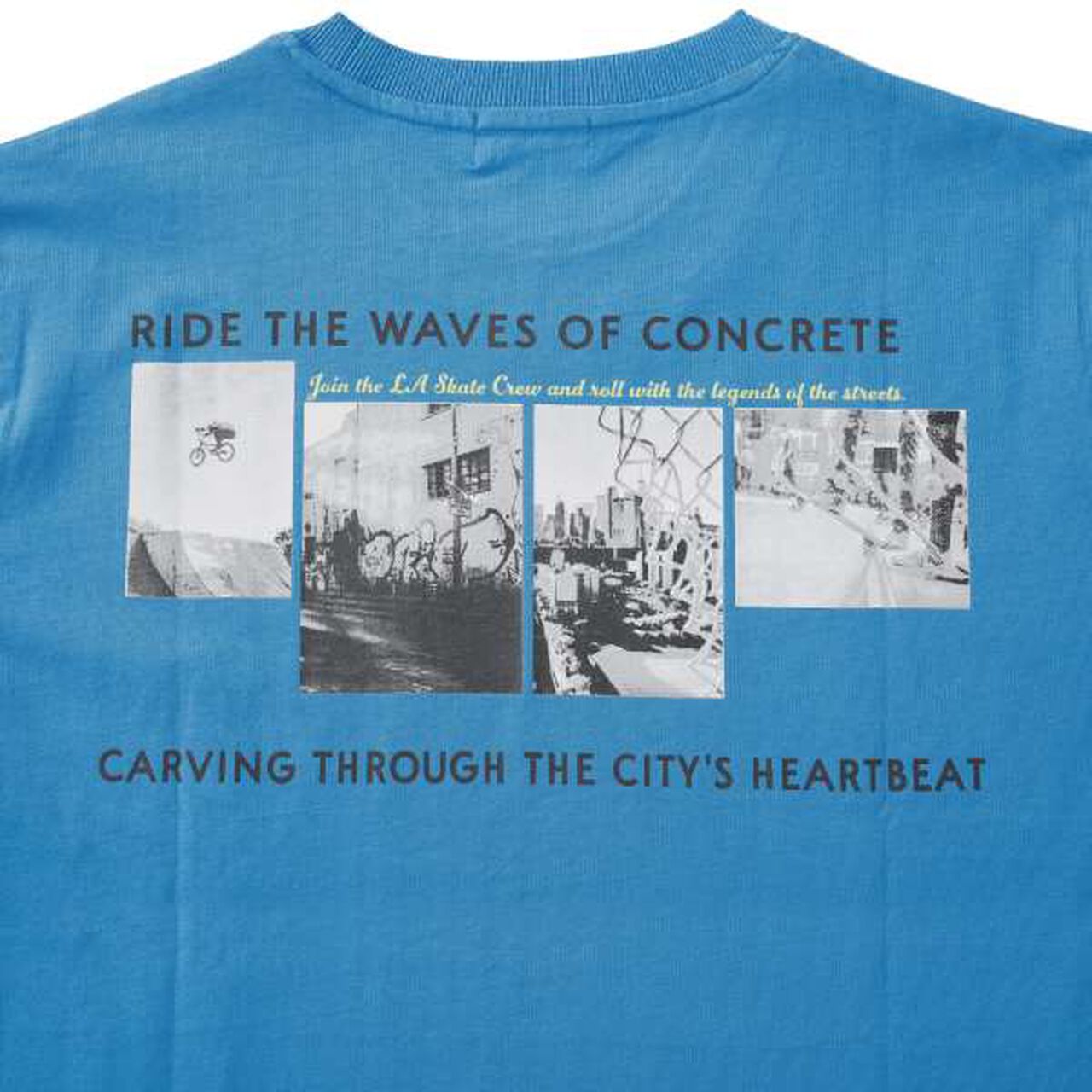 Back Photo Print Short Sleeve T-Shirt,Blue, large image number 6