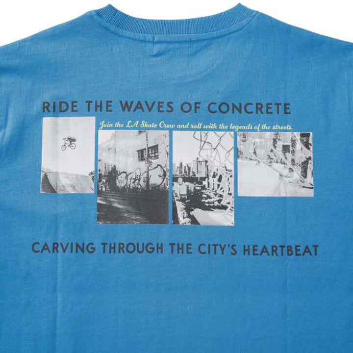 Back Photo Print Short Sleeve T-Shirt,Blue, medium image number 6