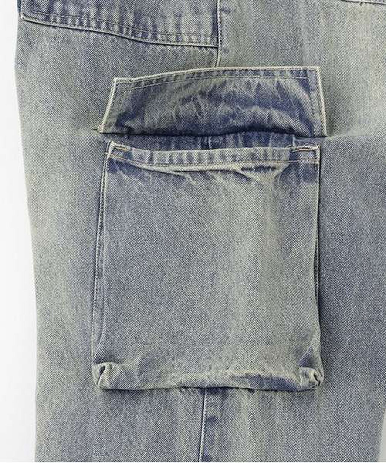 Denim Cargo Pants,Navy, large image number 3