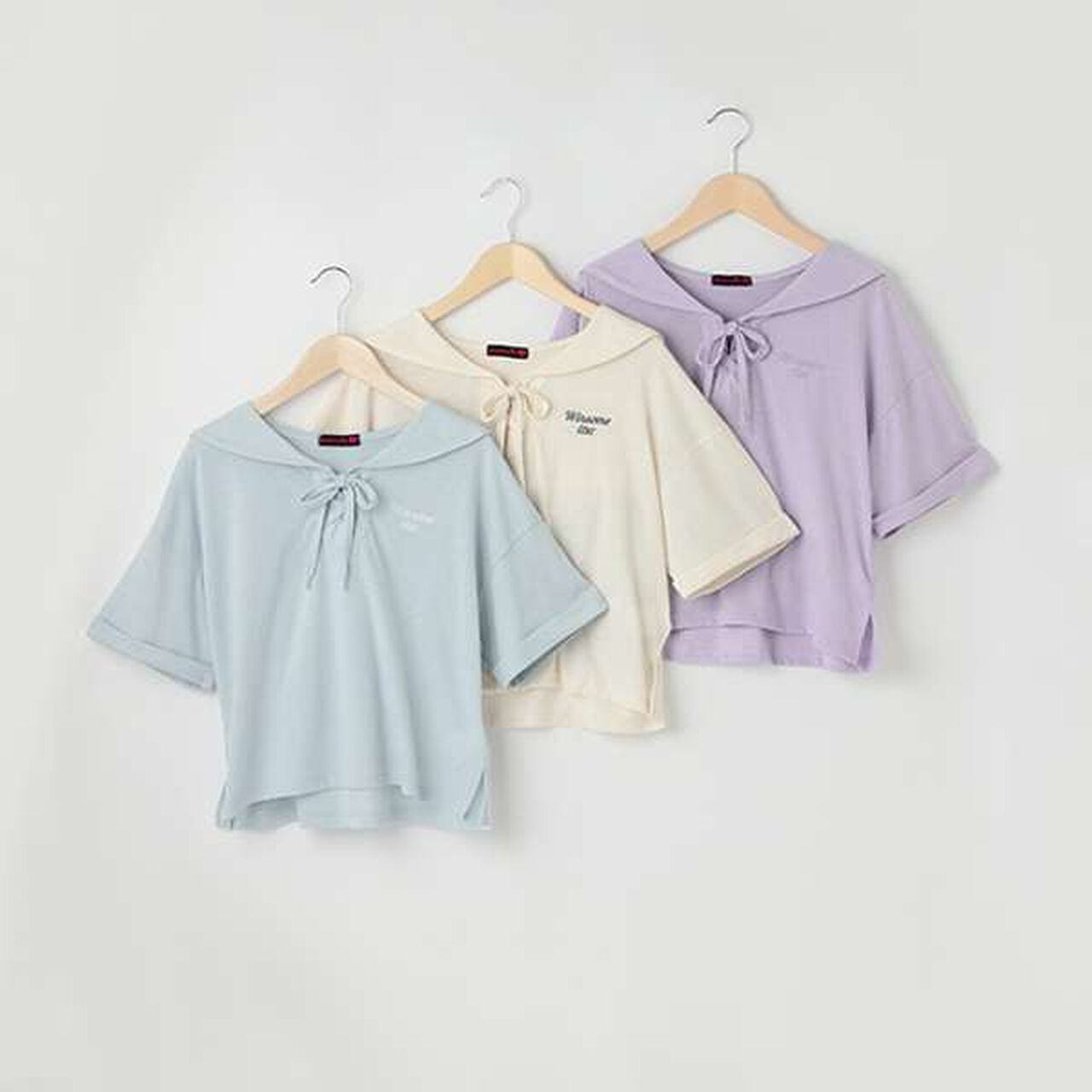 Sailor Collar Half T-Shirt,Sax blue, large image number 9