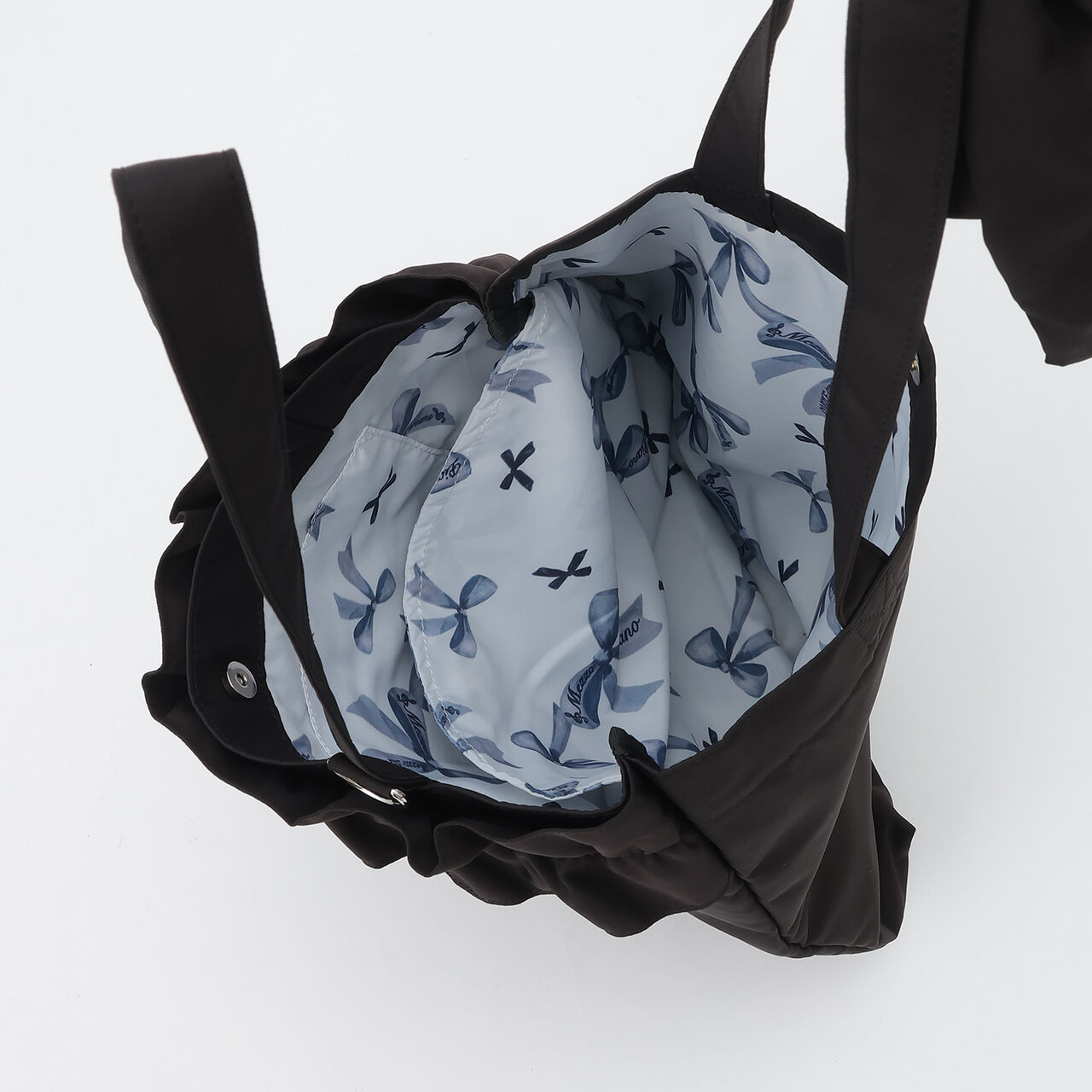 [B4 Compatible] Shoulder Ribbon Frill Tote,Black, large image number 16