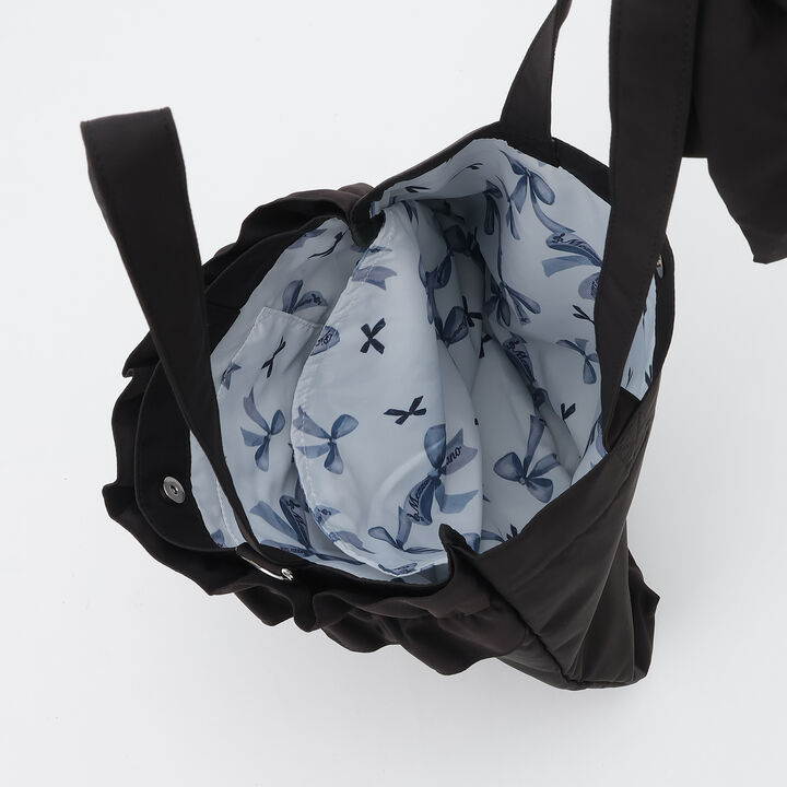 [B4 Compatible] Shoulder Ribbon Frill Tote,Black, medium image number 16