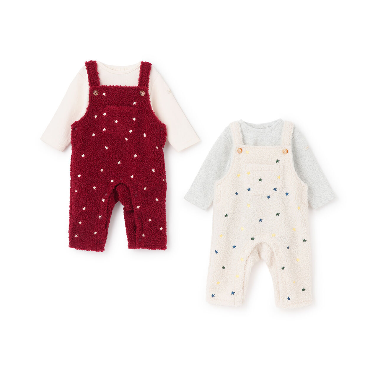 Star Embroidery Overalls Coverall,Ivory, large image number 18