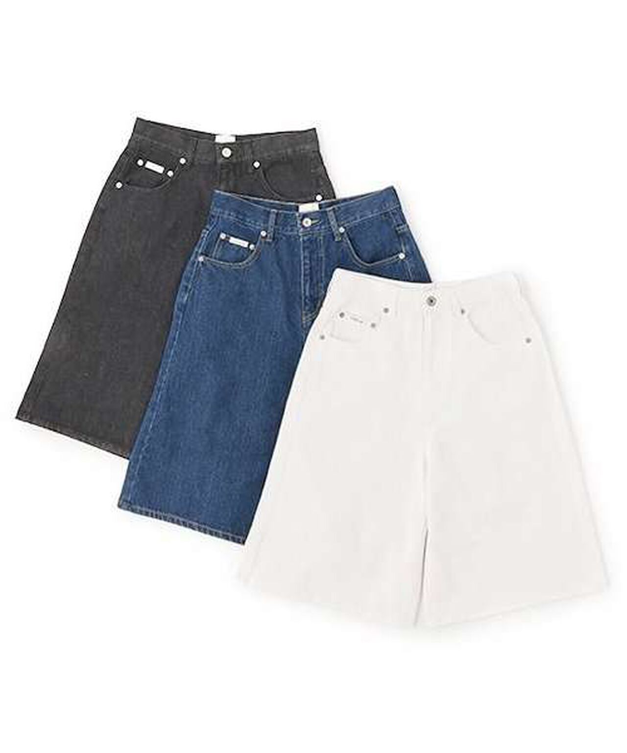 Denim Wide Half Pants,Blue, large image number 6