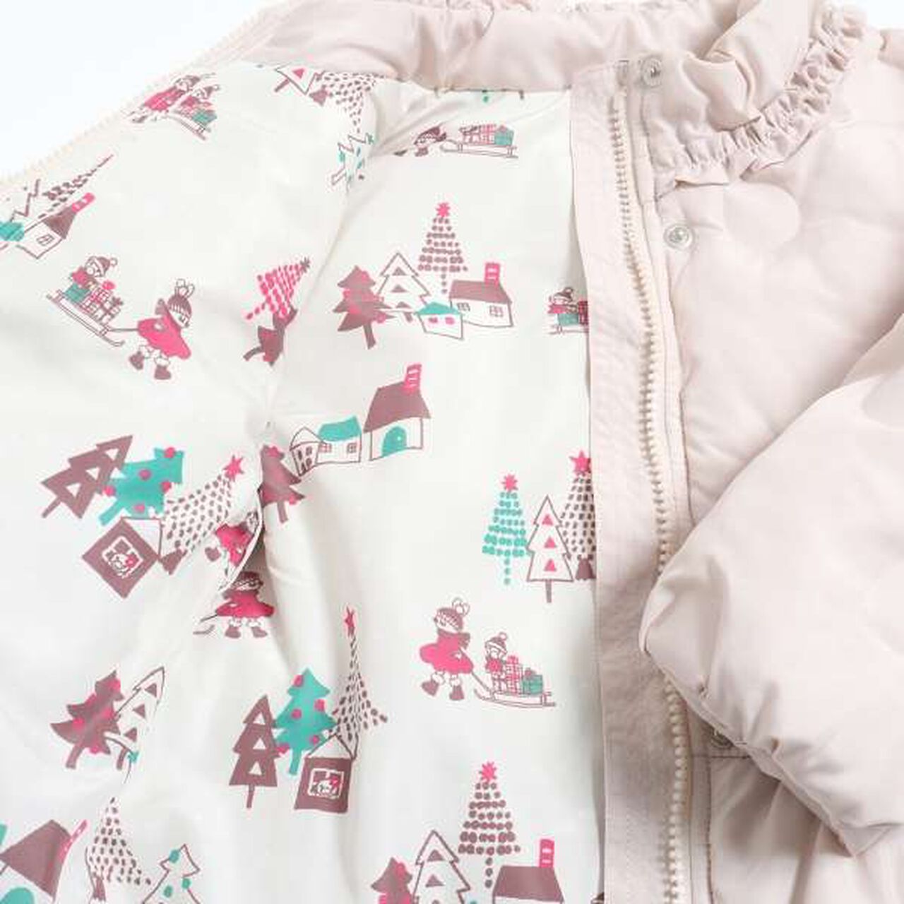 KP Polka Dot Embossed Padded Coat (90-130),Blue gray, large image number 9