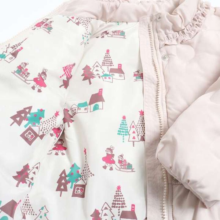 KP Polka Dot Embossed Padded Coat (90-130),Blue gray, medium image number 9