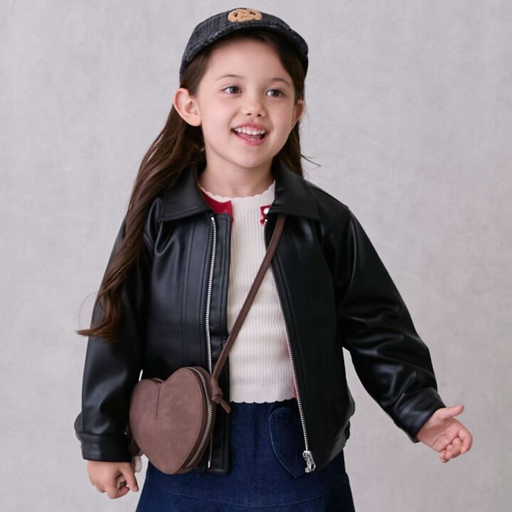 [Link] Faux Leather Jacket,Beige, medium image number 1