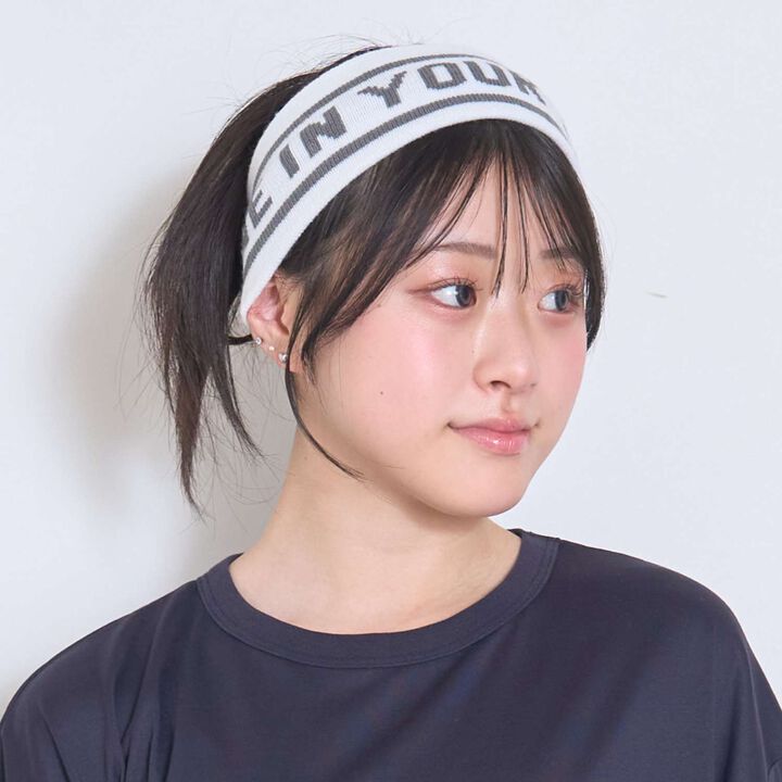 [LTXC] Jacquard Logo Headband,Pearl white, medium image number 0