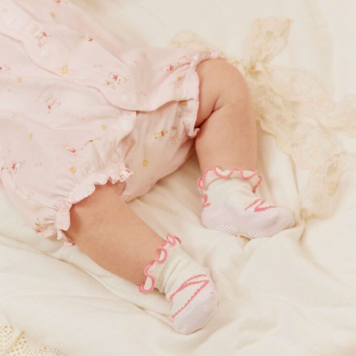 Shoe Pattern Newborn Socks,Pink, medium image number 6