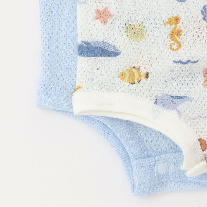 [Weak Acidity] Mesh Tank Romper,Blue gray, medium image number 4