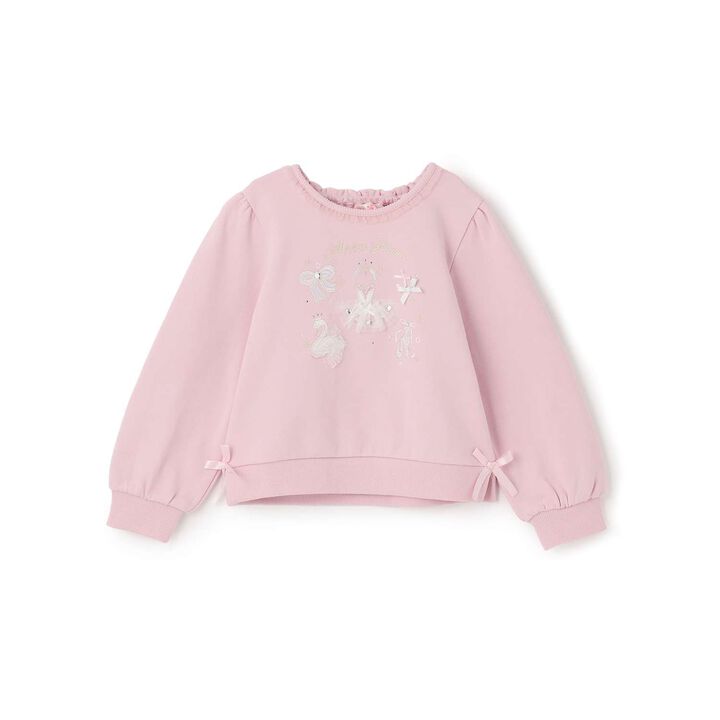 Ballet Embroidery Sweatshirt,Pink, medium image number 0