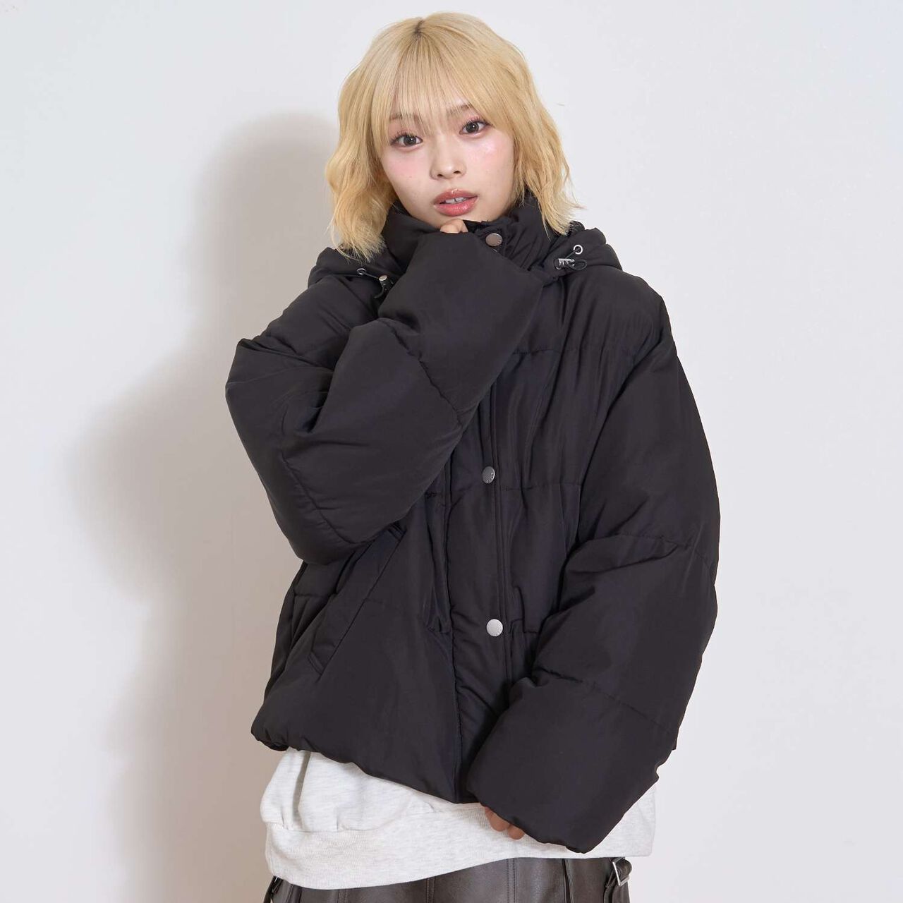 Puffy Bomber Jacket,Light gray, large image number 5