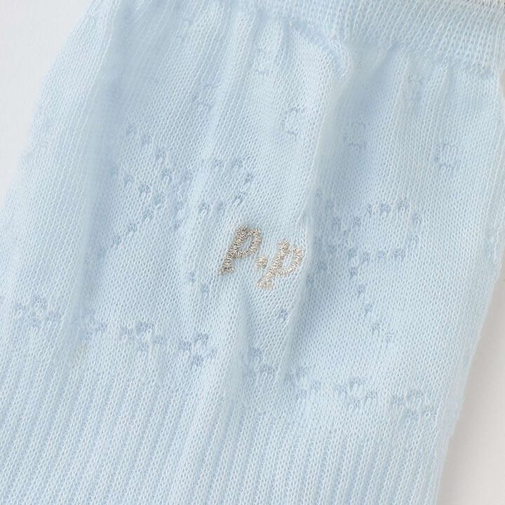 Lace Pattern Crew Socks,Off white, medium image number 2