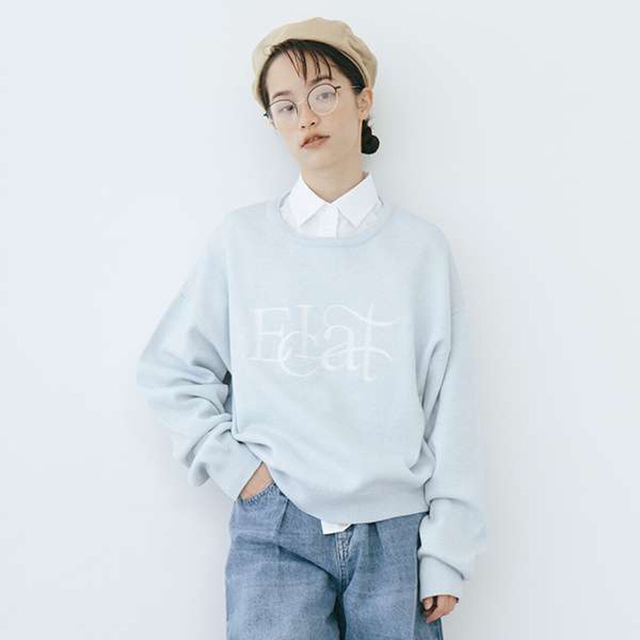 *Collar Long-Sleeve Shirt,Blue, large image number 19